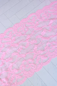 Pink Daisy 9" Wide Stretch Lace