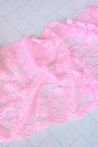 Pink Daisy 9" Wide Stretch Lace