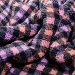 Load image into Gallery viewer, Purple/Navy 3/4" Check Cozy Thick Teddy Fleece | Atelier Jupe | By The Half Yard
