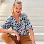 Load image into Gallery viewer, 1YD PRECUT; Abstract Painting on Ivory Rayon Viscose | Atelier Jupe
