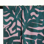 Load image into Gallery viewer, Petrol &amp; Mauve Abstract Leaves Rayon Viscose | Atelier Jupe | By The Half Yard
