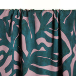 Load image into Gallery viewer, Petrol &amp; Mauve Abstract Leaves Rayon Viscose | Atelier Jupe | By The Half Yard
