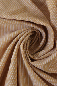 Tan & Ivory Vertical Pinstripe Handwoven Lightweight Cotton