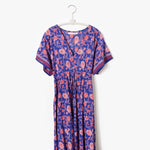 Load image into Gallery viewer, By The Panel | Red, White &amp; Blue Floral &amp; Stripe Rayon Organza
