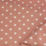 Load image into Gallery viewer, Polka Dots on Mauve  Brushed Hacci Sweater Knit
