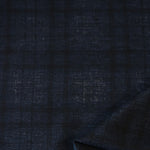 Load image into Gallery viewer, Navy Distressed Plaid Premium Ponte Print
