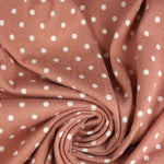 Load image into Gallery viewer, Polka Dots on Mauve  Brushed Hacci Sweater Knit
