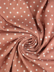 Load image into Gallery viewer, Polka Dots on Mauve  Brushed Hacci Sweater Knit
