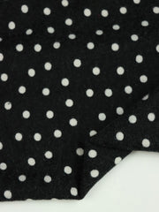 Load image into Gallery viewer, Polka Dots on Black  Brushed Hacci Sweater Knit
