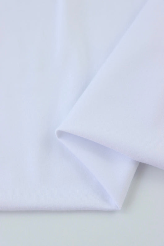 White Athletic Brushed Poly Jersey 125GSM