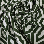 Load image into Gallery viewer, Olive &amp; Ivory Squiggle Diamonds Nylon Spandex Tricot | Designer Deadstock
