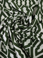 Load image into Gallery viewer, Olive &amp; Ivory Squiggle Diamonds Nylon Spandex Tricot | Designer Deadstock
