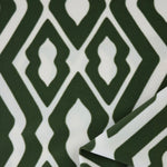 Load image into Gallery viewer, Olive &amp; Ivory Squiggle Diamonds Nylon Spandex Tricot | Designer Deadstock

