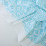 Load image into Gallery viewer, Intertwined on Sky Blue Nylon Spandex Tricot | Designer Deadstock
