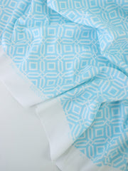 Load image into Gallery viewer, Intertwined on Sky Blue Nylon Spandex Tricot | Designer Deadstock
