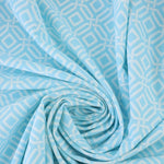 Load image into Gallery viewer, Intertwined on Sky Blue Nylon Spandex Tricot | Designer Deadstock
