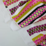 Load image into Gallery viewer, Pink &amp; Pear Funky Horizontal Stripe Nylon Spandex Tricot | Designer Deadstock
