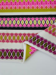 Load image into Gallery viewer, Pink &amp; Pear Funky Horizontal Stripe Nylon Spandex Tricot | Designer Deadstock
