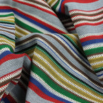 Load image into Gallery viewer, Red/Blue/Green/Yellow/Brown Striped Jacquard Woven | Designer Deadstock

