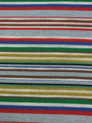 Load image into Gallery viewer, Red/Blue/Green/Yellow/Brown Striped Jacquard Woven | Designer Deadstock
