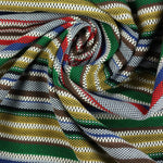 Load image into Gallery viewer, Red/Blue/Green/Yellow/Brown Striped Jacquard Woven | Designer Deadstock
