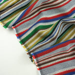Load image into Gallery viewer, Red/Blue/Green/Yellow/Brown Striped Jacquard Woven | Designer Deadstock
