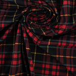 Load image into Gallery viewer, Black/Ruby/Yellow/Hazy Mint Plaid Matte Nylon Spandex Tricot | Designer Deadstock
