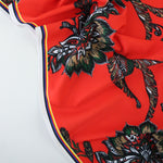 Load image into Gallery viewer, Fanned Floral on Red Nylon Spandex Tricot | Designer Deadstock
