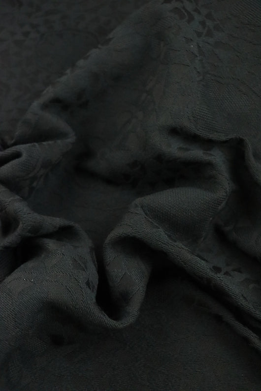 Black Floral Jacquard Woven | Designer Deadstock