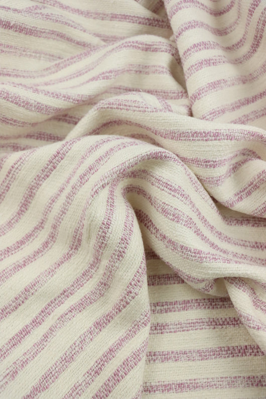 Orchid & Ivory Striped Jacquard Woven | Designer Deadstock