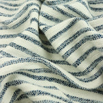Load image into Gallery viewer, Navy &amp; Ivory Striped Jacquard Woven | Designer Deadstock
