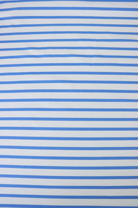 French Blue & White Stripe Matte Nylon Spandex Tricot | Designer Deadstock