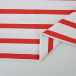Load image into Gallery viewer, Tomato &amp; White Stripe Matte Nylon Spandex Tricot | Designer Deadstock
