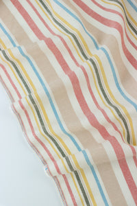 Coral & Sand Beach Stripe Linen Rayon