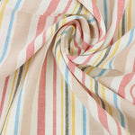 Load image into Gallery viewer, Coral &amp; Sand Beach Stripe Linen Rayon
