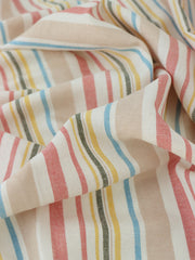Load image into Gallery viewer, Coral &amp; Sand Beach Stripe Linen Rayon