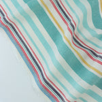 Load image into Gallery viewer, Mint &amp; Aqua Beach Stripe Linen Rayon
