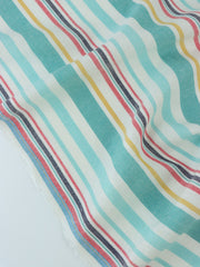 Load image into Gallery viewer, Mint &amp; Aqua Beach Stripe Linen Rayon