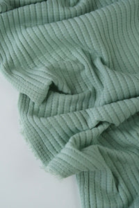 1YD PRECUT; Sea Mist Nepal Rib Knit