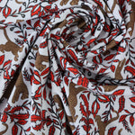 Load image into Gallery viewer, Leaping Leopards on White Nylon Spandex Tricot | Designer Deadstock
