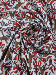 Load image into Gallery viewer, Leaping Leopards on White Nylon Spandex Tricot | Designer Deadstock
