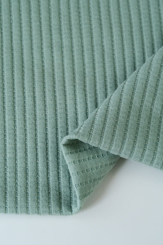 1YD PRECUT; Sea Mist Nepal Rib Knit