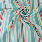 Load image into Gallery viewer, Mint &amp; Aqua Beach Stripe Linen Rayon
