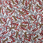 Load image into Gallery viewer, Leaping Leopards on White Nylon Spandex Tricot | Designer Deadstock
