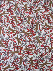 Load image into Gallery viewer, Leaping Leopards on White Nylon Spandex Tricot | Designer Deadstock
