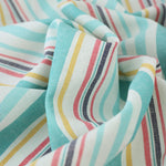Load image into Gallery viewer, Mint &amp; Aqua Beach Stripe Linen Rayon
