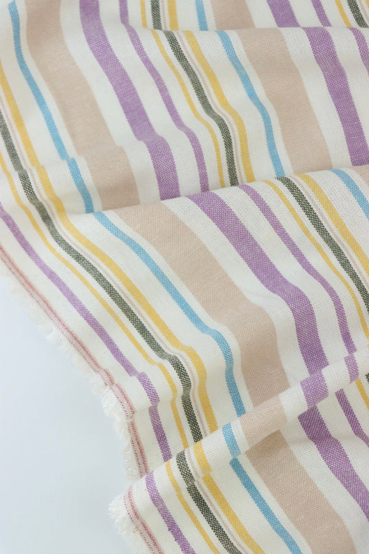 Lavender & Sand Beach Stripe Linen Rayon