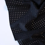 Load image into Gallery viewer, Black Italian Perforated Stretch Mesh Nylon Spandex | Designer Deadstock
