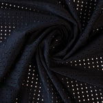 Load image into Gallery viewer, Black Italian Perforated Stretch Mesh Nylon Spandex | Designer Deadstock
