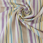 Load image into Gallery viewer, Lavender &amp; Sand Beach Stripe Linen Rayon
